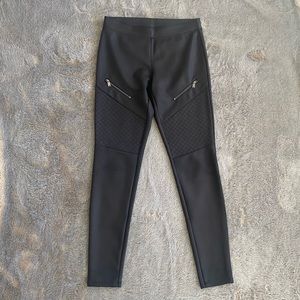 EUC Express Faux Leather Black Moto Legging size S